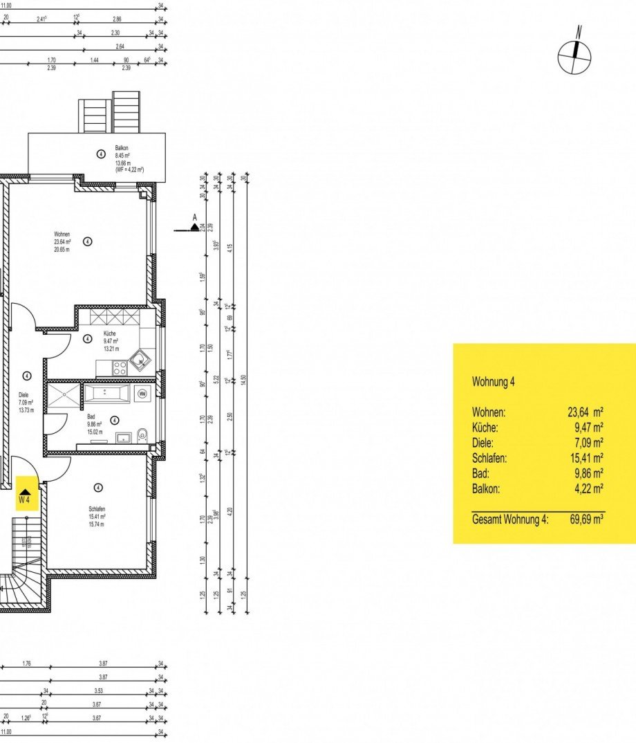 Grundriss WE4 Etagenwohnung Dresden