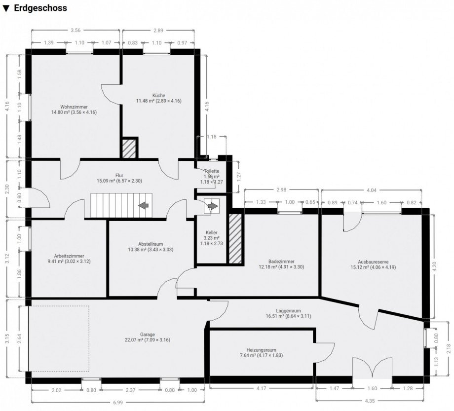 Grundriss EG Einfamilienhaus Freiberg