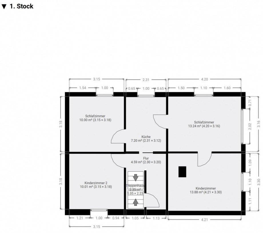 Grundriss OG Einfamilienhaus Freiberg