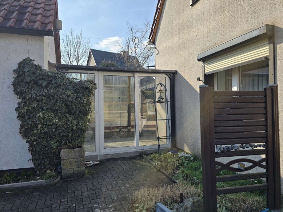 windgesch�tzte Terrasse Einfamilienhaus Bannewitz