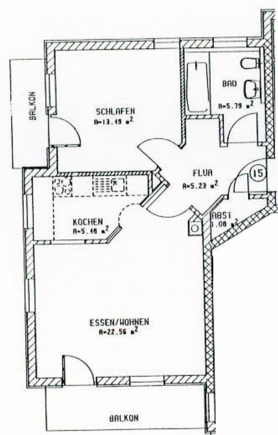 Grundriss WE 15 Etagenwohnung Klingenberg
