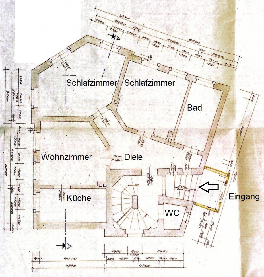 Grundriss EG Zweifamilienhaus Dresden